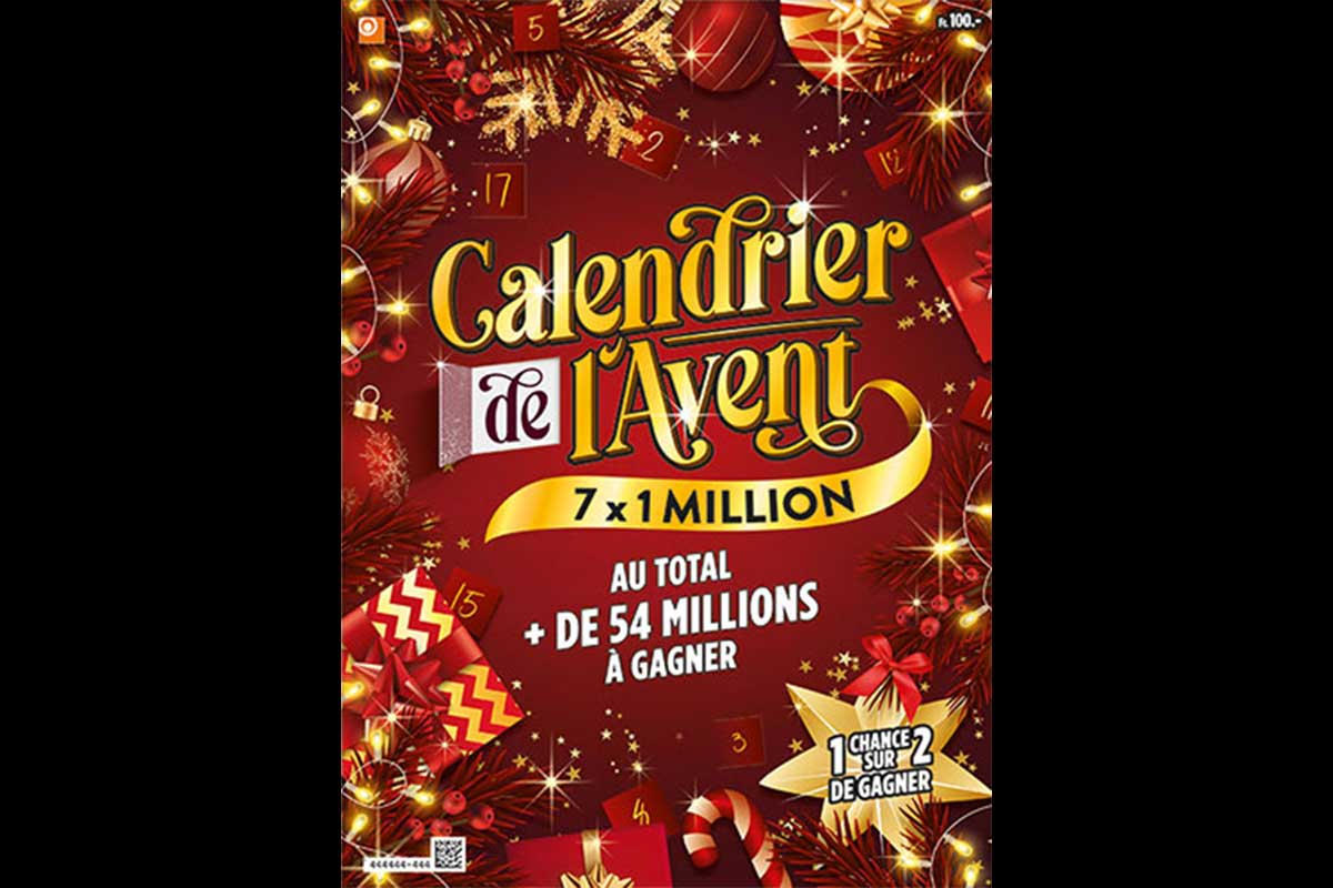 Calendrier de l’Avent avec jusqu’à 54 millions en jeu