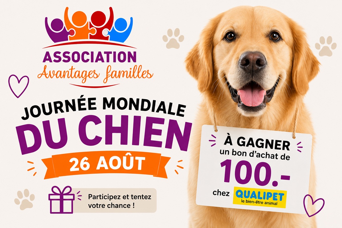 Journée mondiale du chien : gagnez CHF 100.– chez QUALIPET !